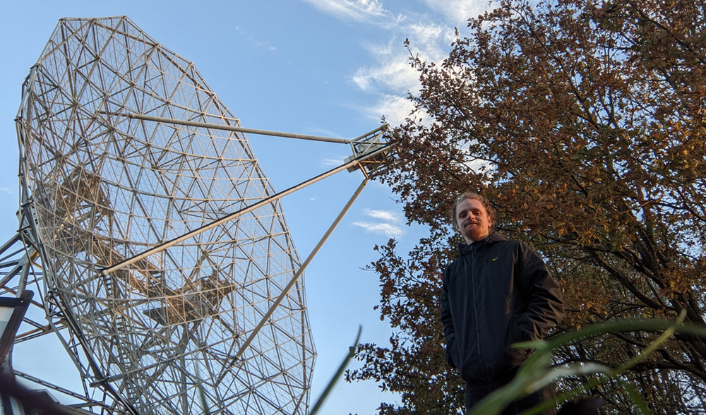 A picture of me at the Radiotelescoop Dwingeloo.