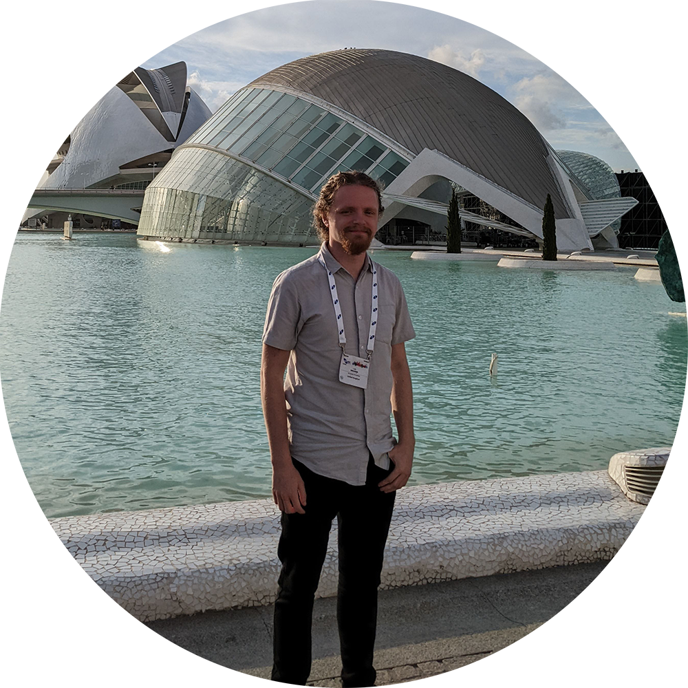 A picture of Luke Holden at the EAS 2022 conference, Valencia, Spain.